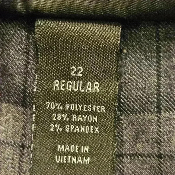 Lane Bryant Gray Plaid Flat Front High Rise Wide Leg Trouser Pants Size 22R EUC - Picture 8 of 9